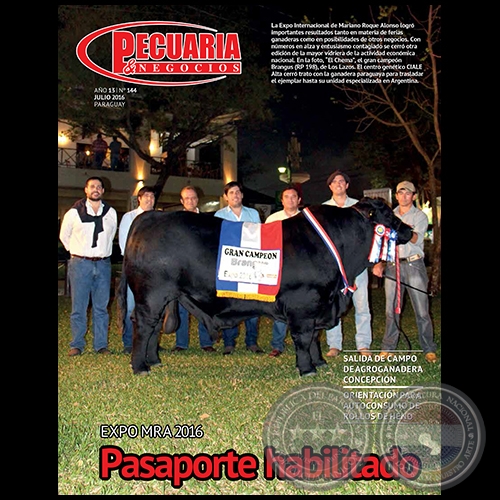 PECUARIA & NEGOCIOS - AÑO 13 NÚMERO 144 - REVISTA JULIO 2016 - PARAGUAY